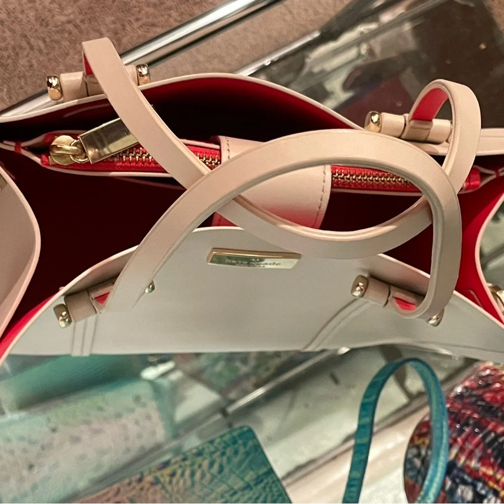 Elodie satchel/crossbody cream/hot pink - Picture 11 of 14